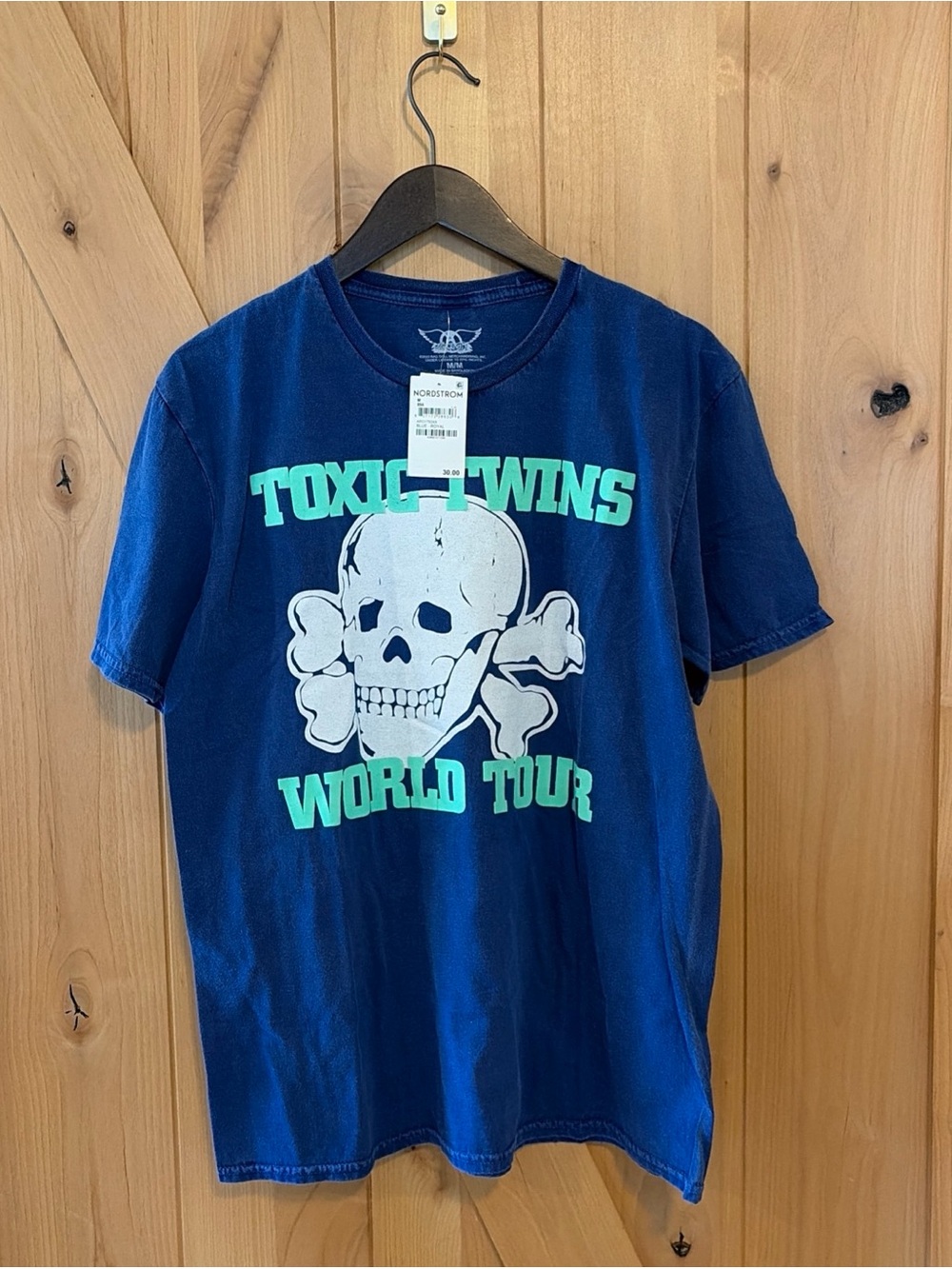 Aerosmith Toxic Twins World Tour Medium Blue Skull Graphic Tee NWT Nordstrom
